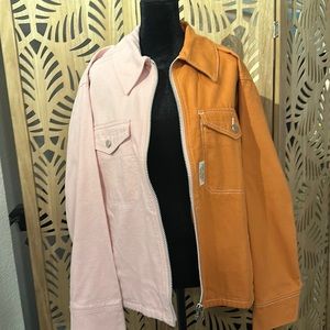 Topshop Dual-tone lightweight zip up jacket